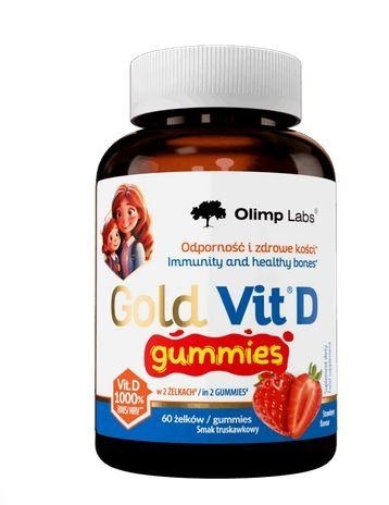 Zdjęcie Olimp Gold Vit D Gummies, żelki o smaku truskawkowym 60 sztuk