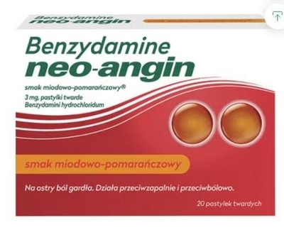 Zdjęcie Benzydamine Neo-Angin smak miodowo-pomarań