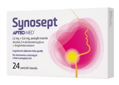 Zdjęcie Synosept Apteo Med pastyl.twarde 600mcg+1,