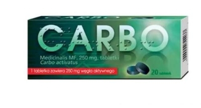 Zdjęcie Carbo medicinalis MF tabl. 0,25 g 20 tabl.