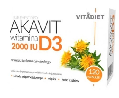Zdjęcie Akavit Witamina D3 2000 IU kaps.miękkie 12