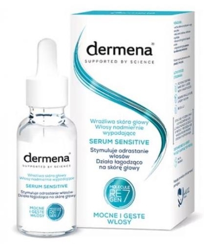 Zdjęcie Dermena Sensitive, serum do wrażliwej skóry głowy i włosów nadmiernie wypadających, 50 ml