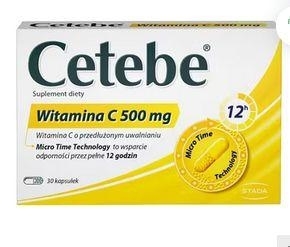 Zdjęcie Cetebe Witamina C 500 mg kaps. 30 kaps.