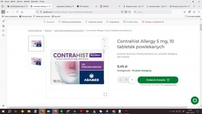Zdjęcie Contrahist Allergy tabl.powl. 5mg 10tabl.