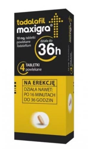 Zdjęcie Tadalafil Maxigra tabl.powl. 0,01g 2tabl.