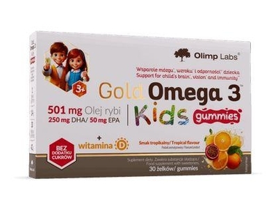 Zdjęcie Olimp Gold Omega 3 Kids Gummies, żelki o  smaku truskawkowym 30 sztuk