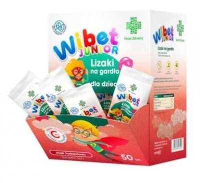 Zdjęcie Wibet Junio Świat Zdrowia Lizaki na gardło