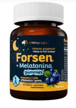 Zdjęcie Olimp Forsen+ Melatonina Gummies o smaku borówkowym 30 gumisi