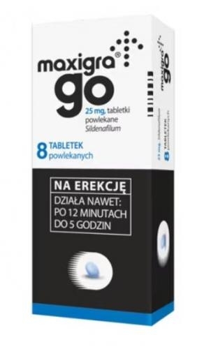 Zdjęcie Maxigra Go tabl.powl. 0,025 g 8 tabl.