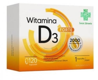 Zdjęcie ŚWIAT ZDROWIA Wit.D3 Forte 2000 j120 kaps.