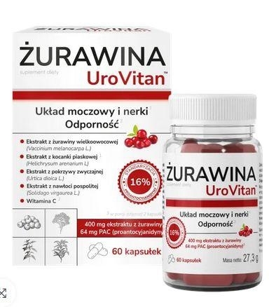 Zdjęcie Domowa Apteczka Żurawina UroVitan 60 kaps.