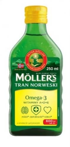 Zdjęcie Moller's Tran Norweski cytrynowy płyn 250m